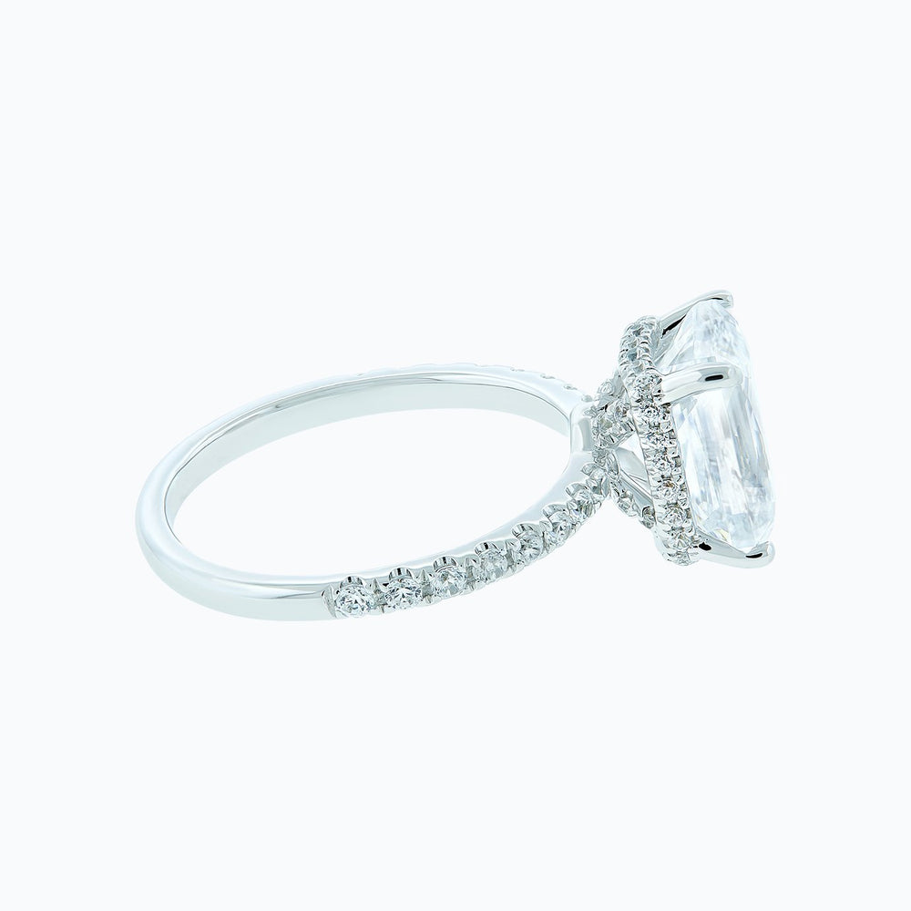
          
          Load image into Gallery viewer, 1.20ct Elina Moissanite Radiant Pave Diamonds 18k White Gold Ring
          
          