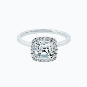 
          
          Load image into Gallery viewer, 2.00ct Linda Lab Created Diamond Cushion Diamonds Halo 18k White Gold Ring
          
          