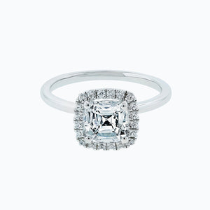 
          
          Load image into Gallery viewer, Linda Cushion Diamonds Halo 18k White Gold Semi Mount Engagement Ring
          
          