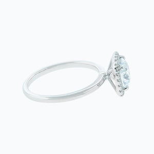 
          
          Load image into Gallery viewer, Linda Lab Created Diamond Cushion Diamonds Halo 18k White Gold Ring
          
          