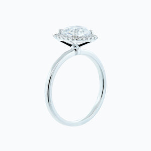 
          
          Load image into Gallery viewer, 1.00ct Linda Lab Created Diamond Cushion Diamonds Halo 18k White Gold Ring
          
          