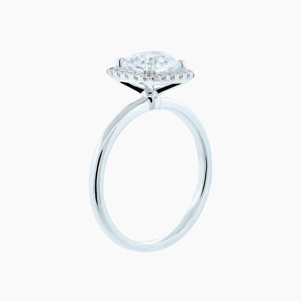 
          
          Load image into Gallery viewer, Linda Moissanite Cushion Diamonds Halo 18k White Gold Ring In Stock
          
          