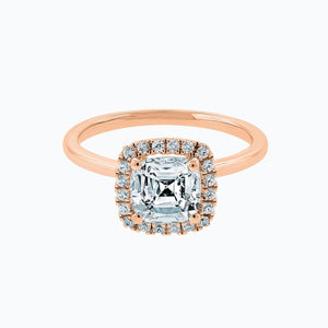 
          
          Load image into Gallery viewer, Linda Moissanite Cushion Diamonds Halo Rose Gold Ring
          
          