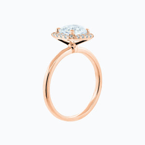 
          
          Load image into Gallery viewer, Linda Moissanite Cushion Diamonds Halo Rose Gold Ring
          
          