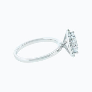 
          
          Load image into Gallery viewer, Linn Round Diamonds Halo Solitaire 18k White Gold Semi Mount Engagement Ring
          
          