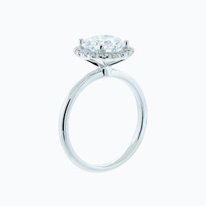 
          
          Load image into Gallery viewer, 1.90ct Linn Moissanite Round Diamonds Halo Solitaire 18k White Gold Ring
          
          