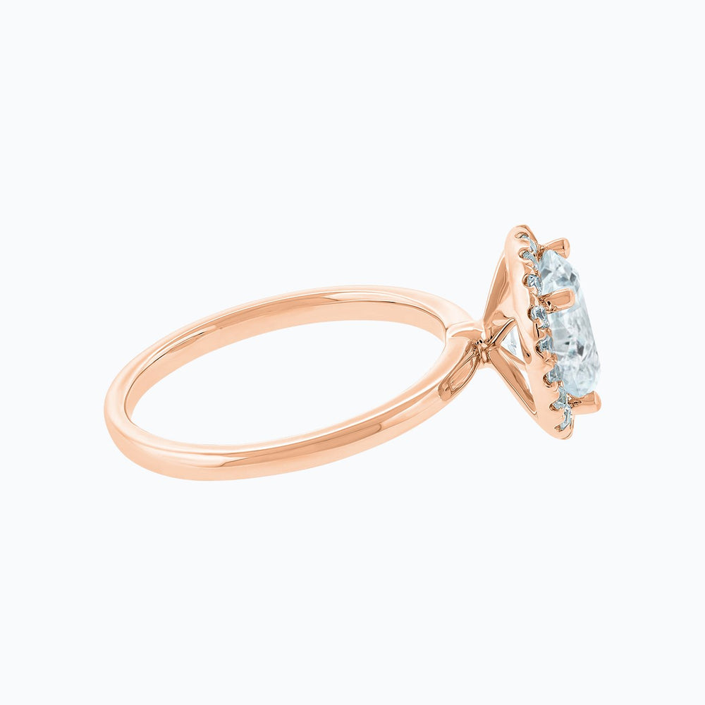 
          
          Load image into Gallery viewer, Linn Round Halo Solitaire Ring 18K Rose Gold
          
          
