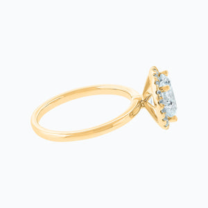 
          
          Load image into Gallery viewer, Linn Round Halo Solitaire Ring 18K Yellow Gold
          
          