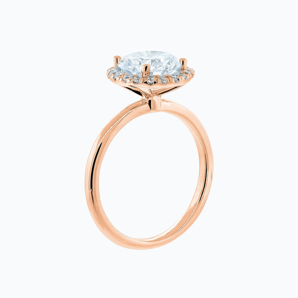 
          
          Load image into Gallery viewer, Linn Round Halo Solitaire Ring 18K Rose Gold
          
          